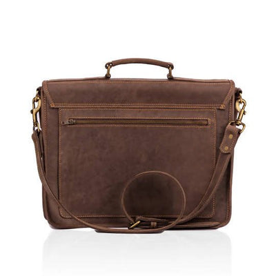 Wazawazi Wafula Leather Briefcase - Brown - Shopzetu