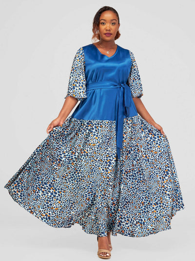 Mariste Rich Aunt Dress - Blue Floral - Shopzetu