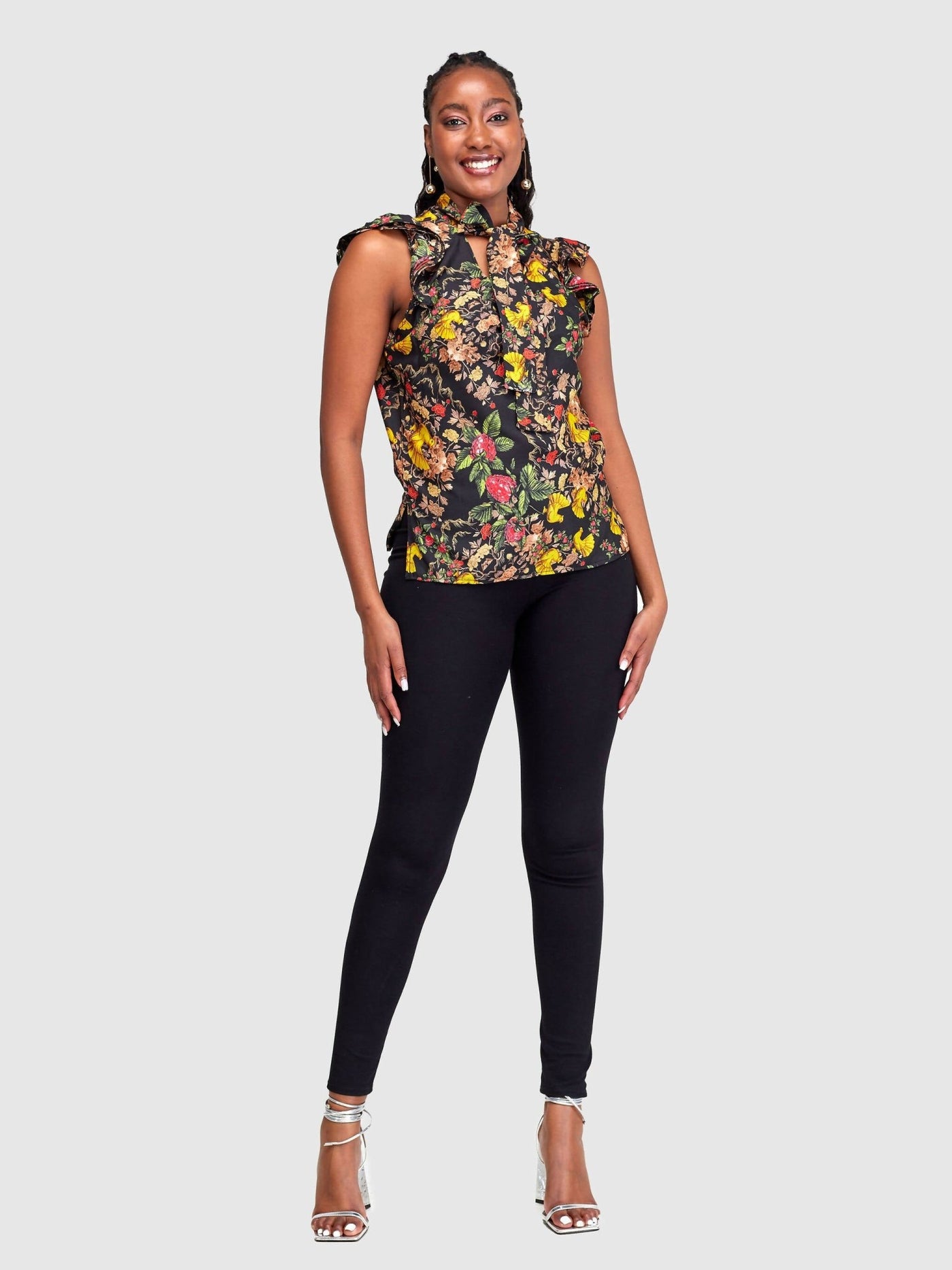 Silk House Collection Kefi - Black Floral Print - Shopzetu