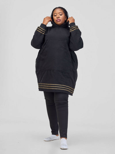 Bhoodie Oversized Wearable Blanket Hoodie - Black - Shopzetu