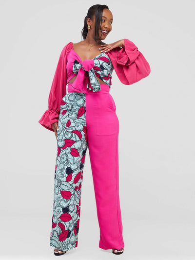 Nefpatra Africa Ankara Barbie Jumpsuit - Pink - Shopzetu