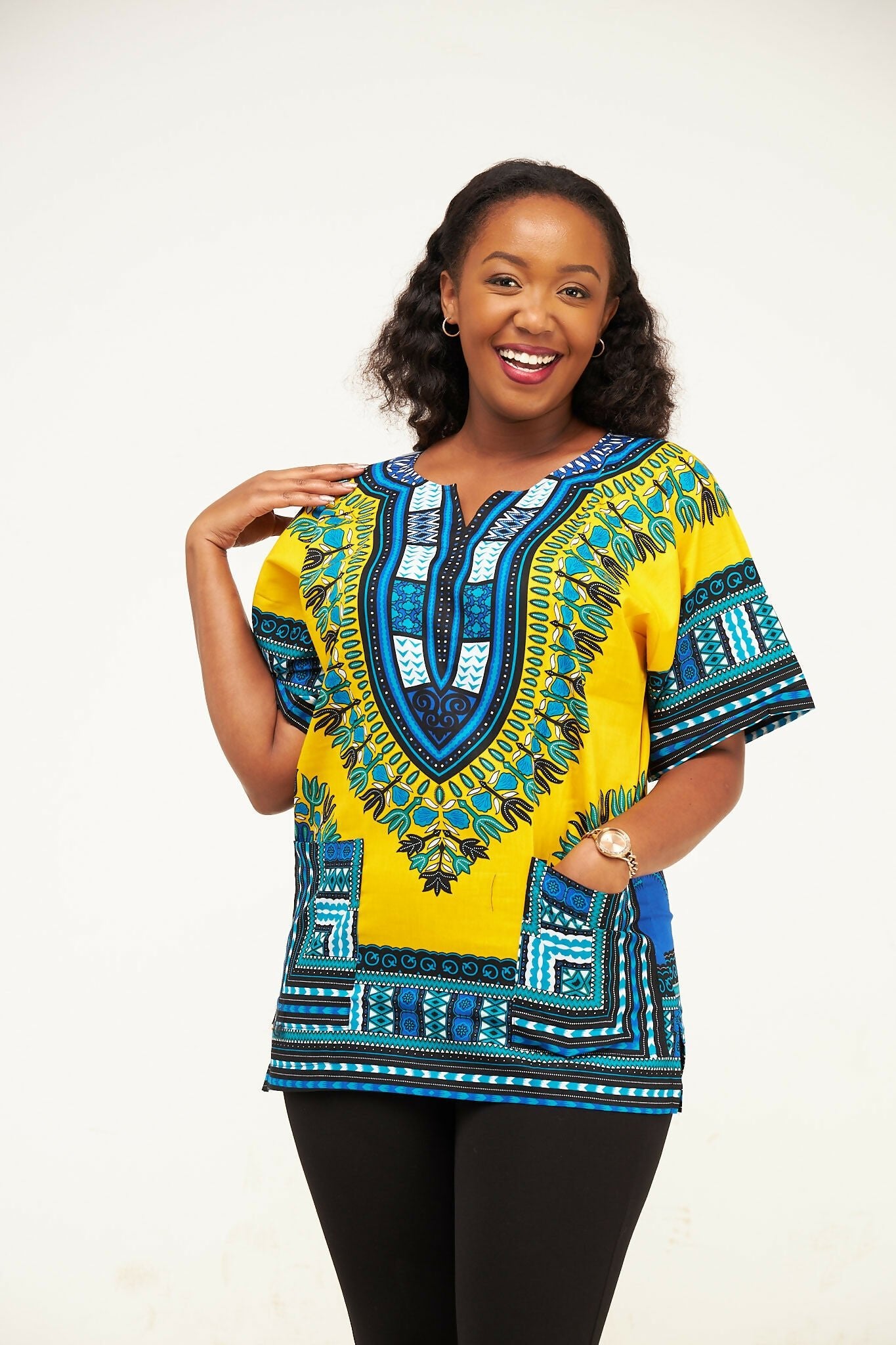 Ankarated Melo Dashiki Shirt - Yellow - Shopzetu