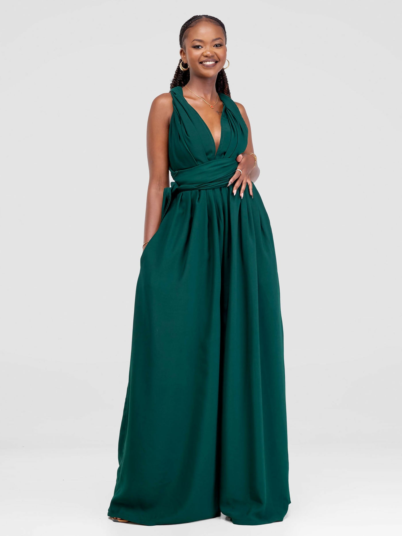 African Yuva Kericho Jumpsuit - Green