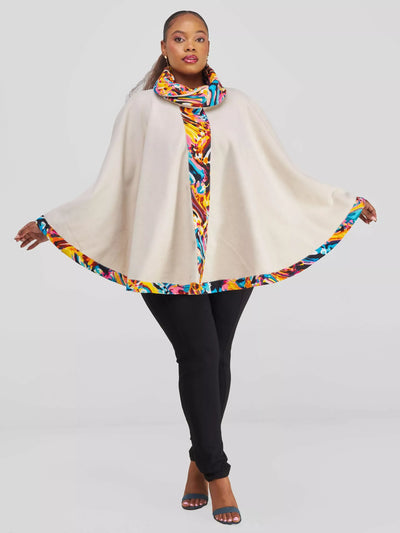 Rafiki Threads Vibe Turtle Neck Poncho - Beige