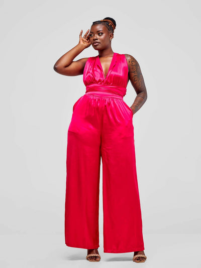 Lizola Bette Overlay Jumpsuit - Pink - Shopzetu