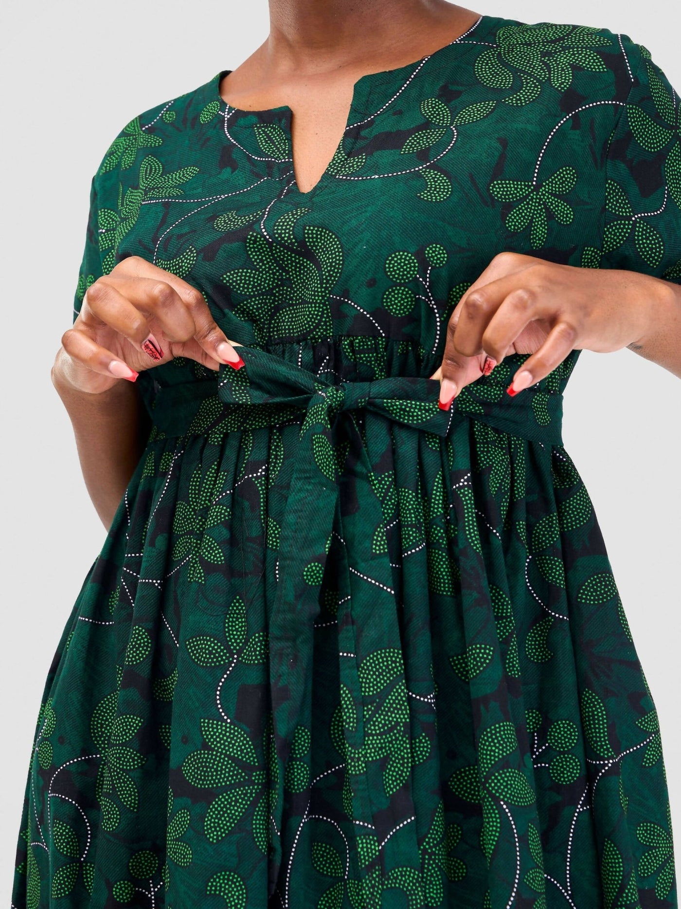 PrettyGline Kitenge Dress - Jungle Green - Shopzetu