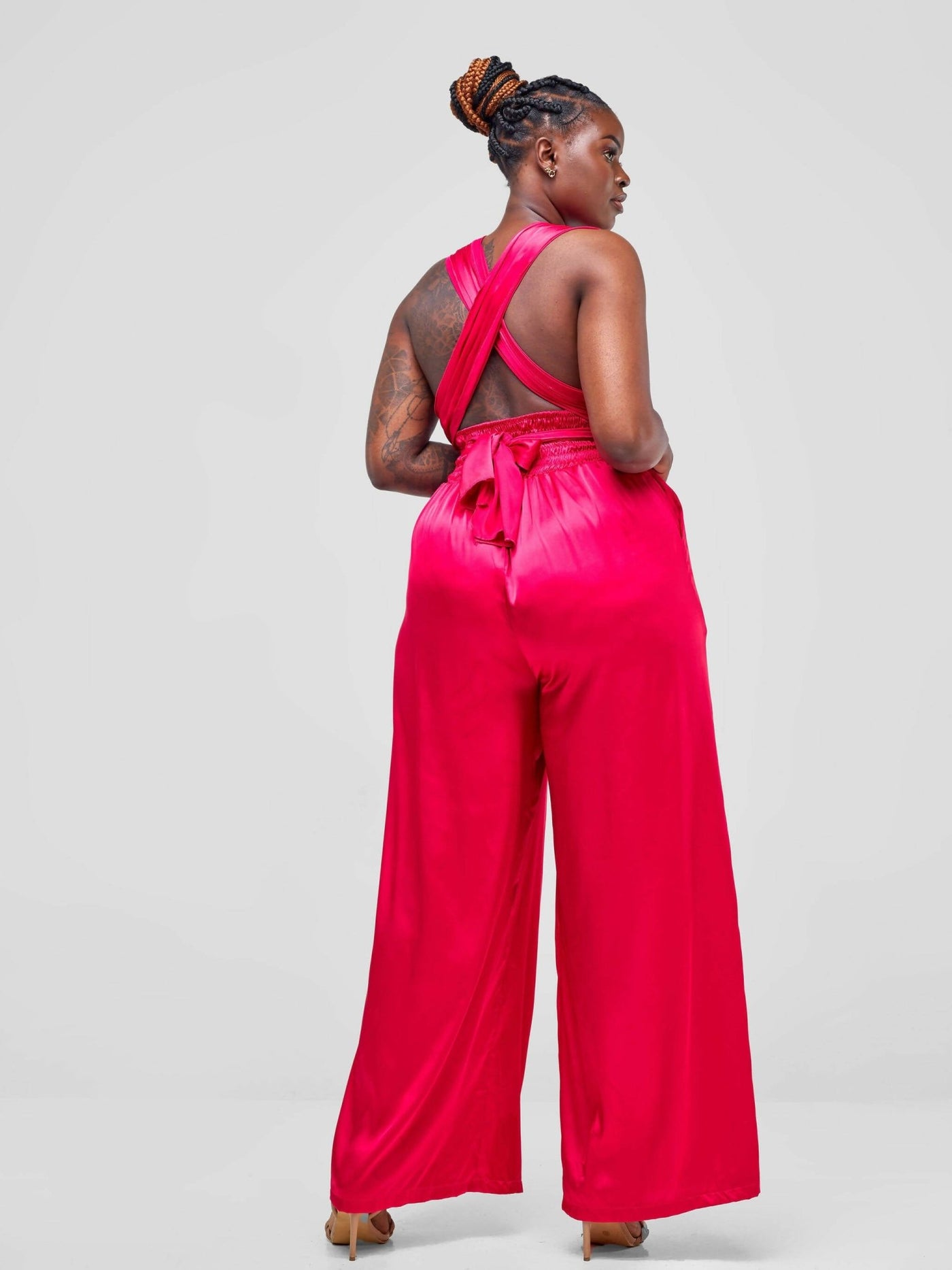 Lizola Bette Overlay Jumpsuit - Pink - Shopzetu