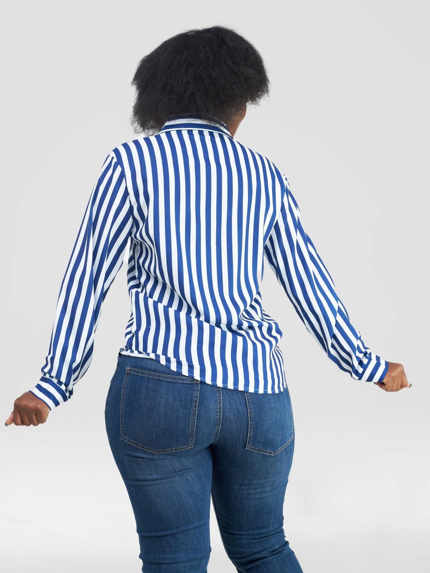 Stylish Sisters Stripped Official & Casual Shirt - Blue / White - Shopzetu