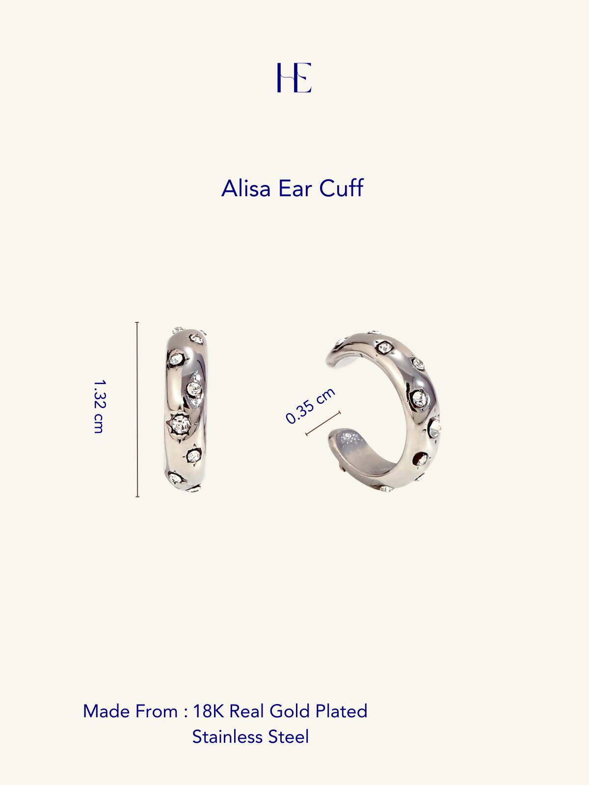 Her Essence Alisa Ear Cuff - Silver - Shopzetu
