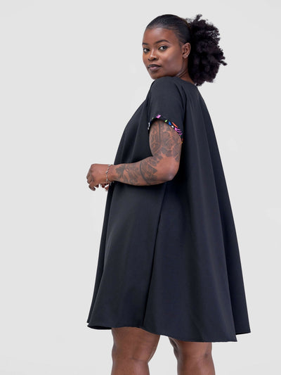 Chic Clique Tumaini Ankara Detail Dress - Black - Shopzetu