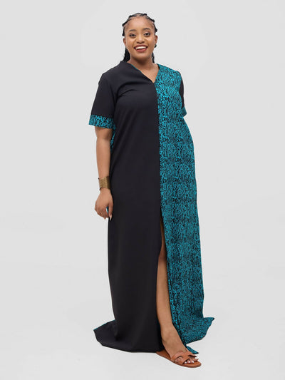 Kenya Dress - Black / Green - Shopzetu