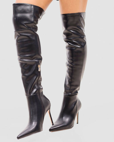 Nine West Kally Knee High Boot - Black - Shopzetu