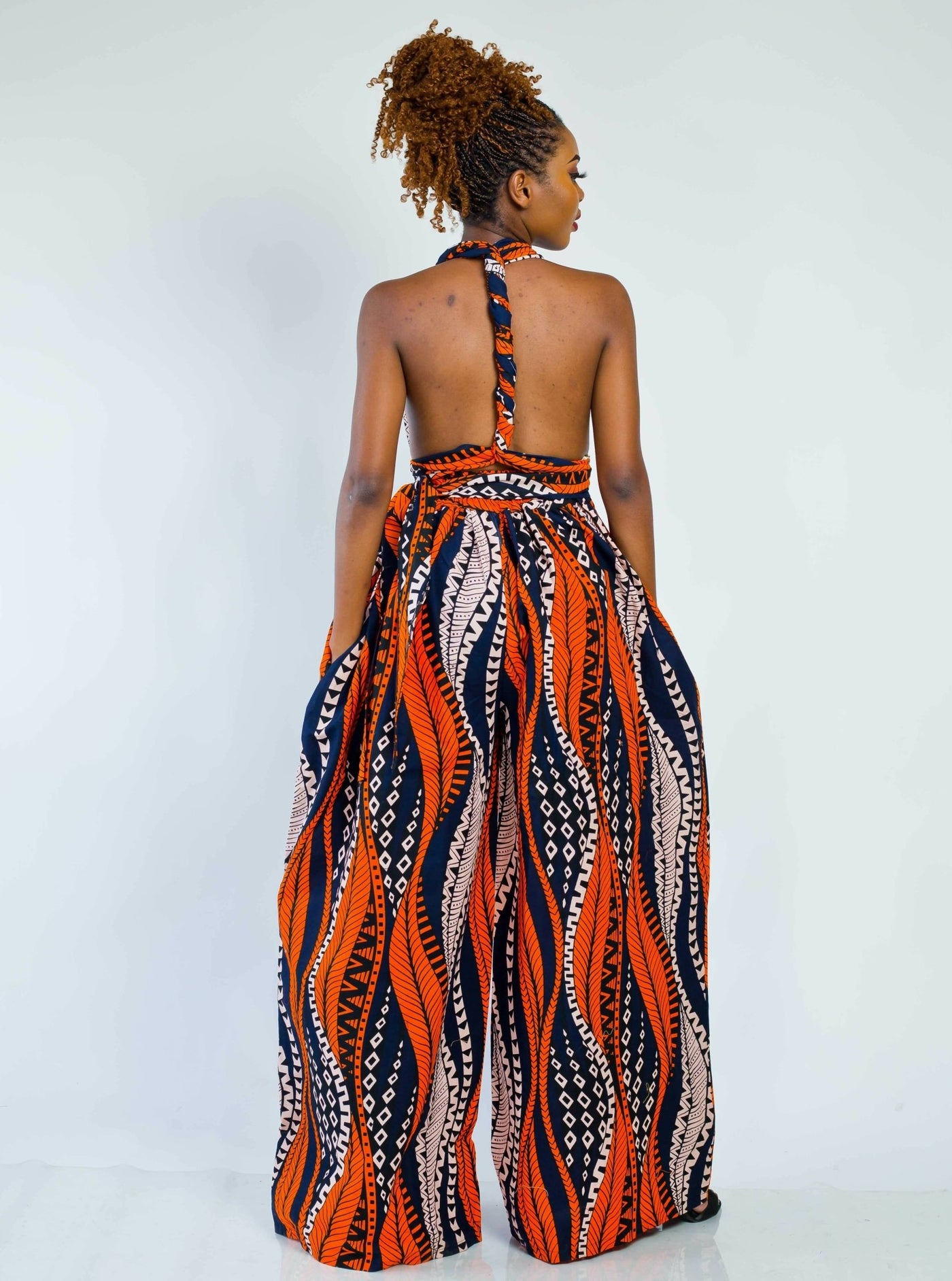 African Yuva Jasmine Infinity Jumpsuit - Orange - Shopzetu