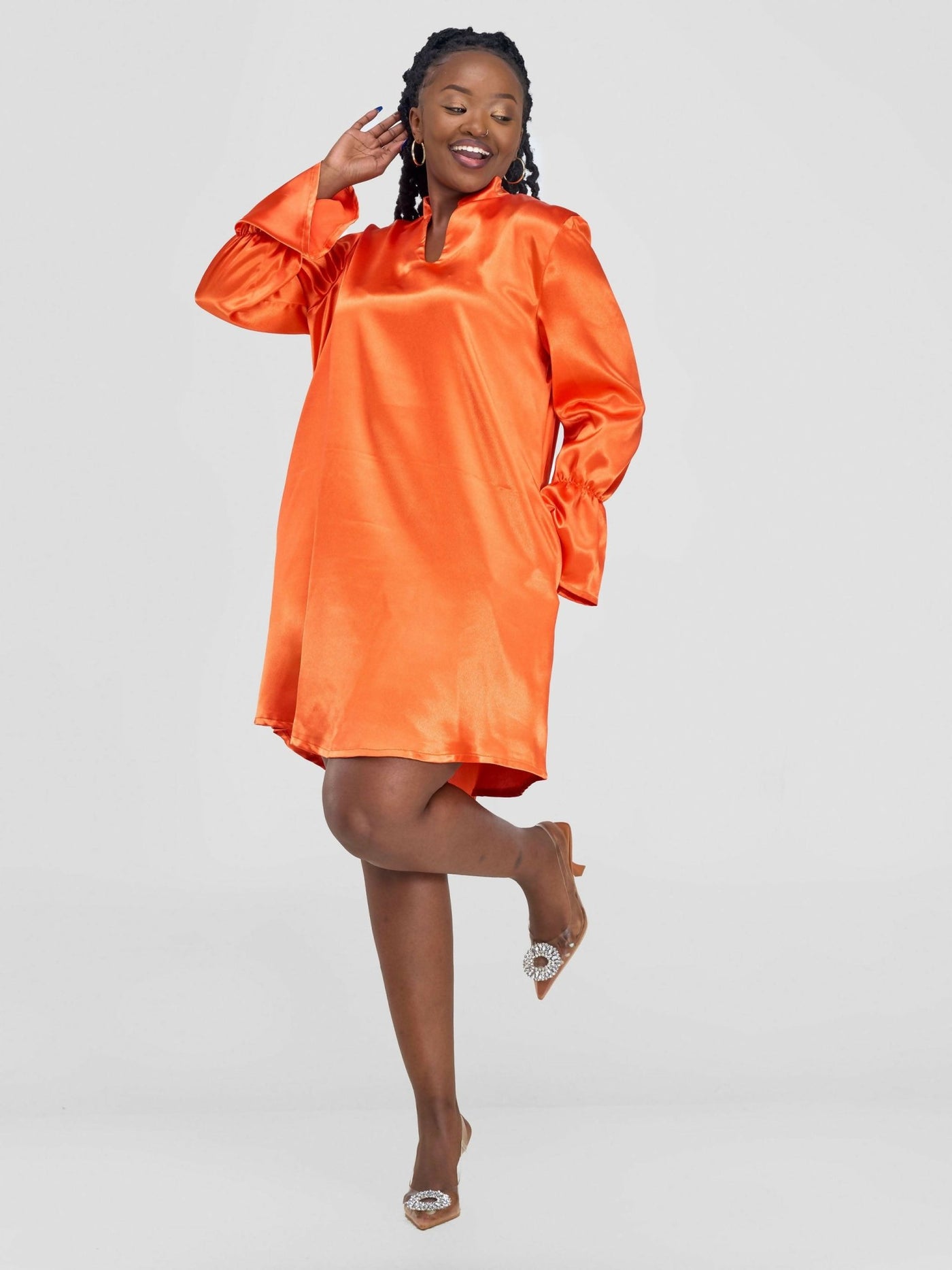 Kilele Collection Subira Shift Dress - Orange - Shopzetu