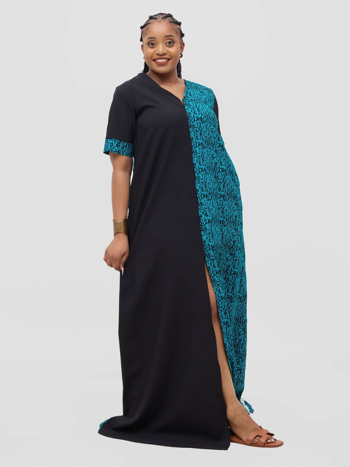 Kenya Dress - Black / Green - Shopzetu