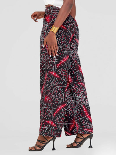 Zamaya Stitches Pants - Black / Red - Shopzetu