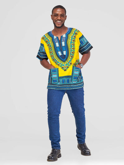 Ankarated Melo Dashiki Shirt - Yellow - Shopzetu