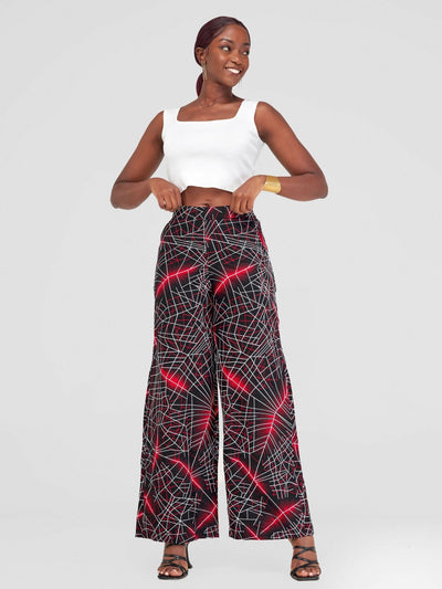 Zamaya Stitches Pants - Black / Red - Shopzetu