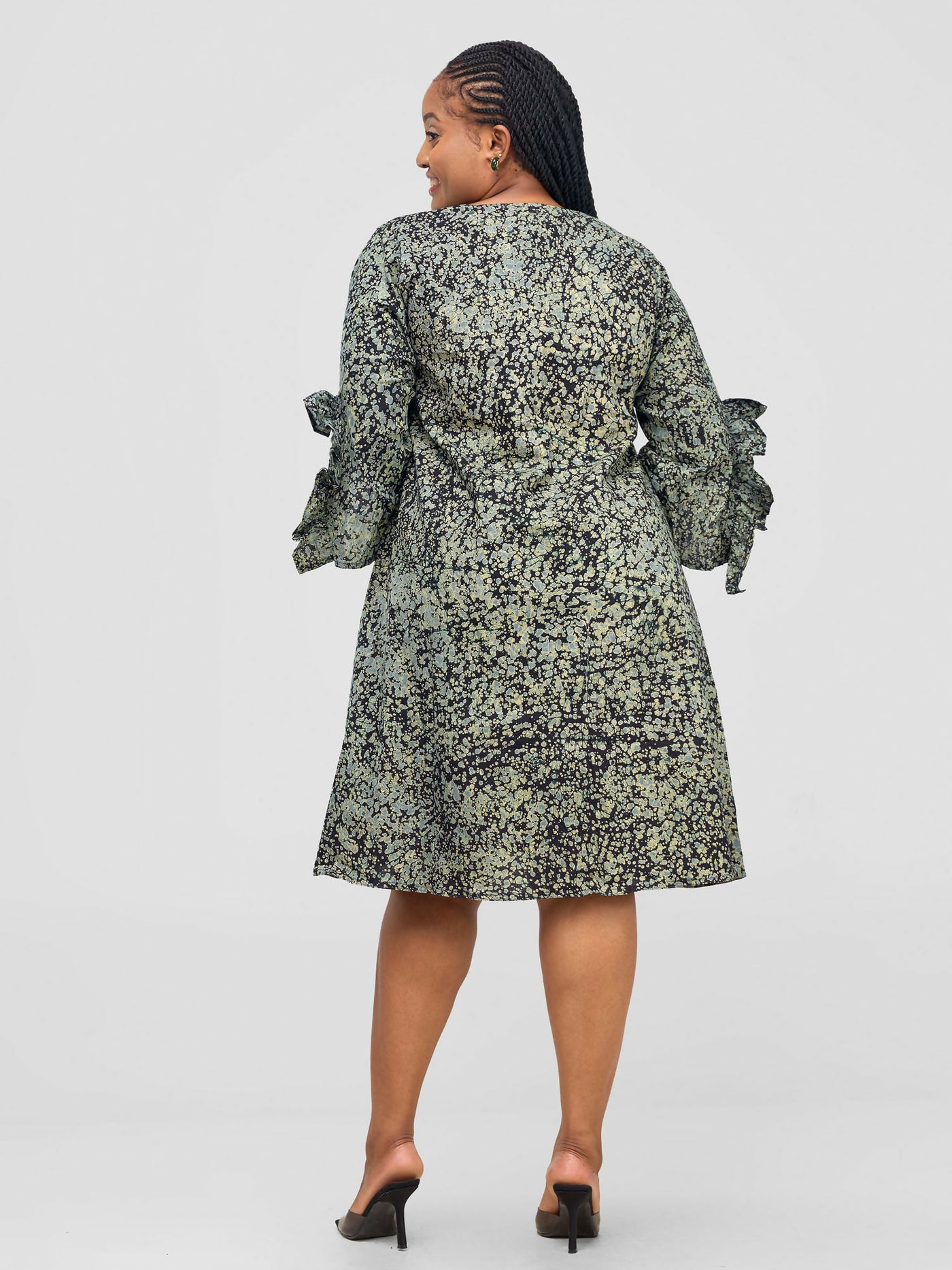 Inroses Hub Batiki Dress - Jungle Green / Black