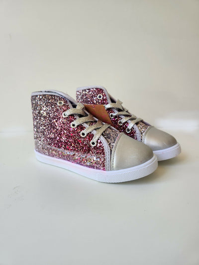 Girls Hi - Top Glitter Boot - Purple - Shopzetu