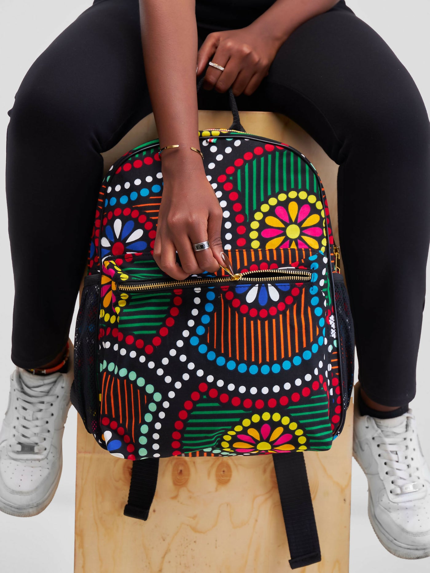 Ankara Artifacts Sleek Thandi Backpacks - Multicolored