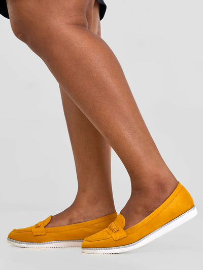 Be Unique Timeless Chain Loafers- Mustard