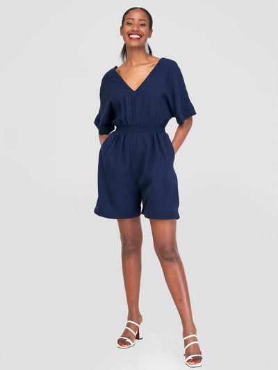 Purple Thread Rossa Romper - Navy Blue - Shopzetu