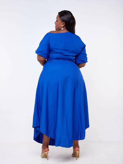 Dd Holdings Amanda Off - Shoulder Maxi Dress - Blue - Shopzetu