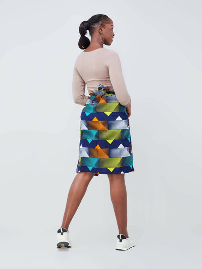 Vazi Afriq Ankara Wrap Skirt - Multicoloured - Shopzetu