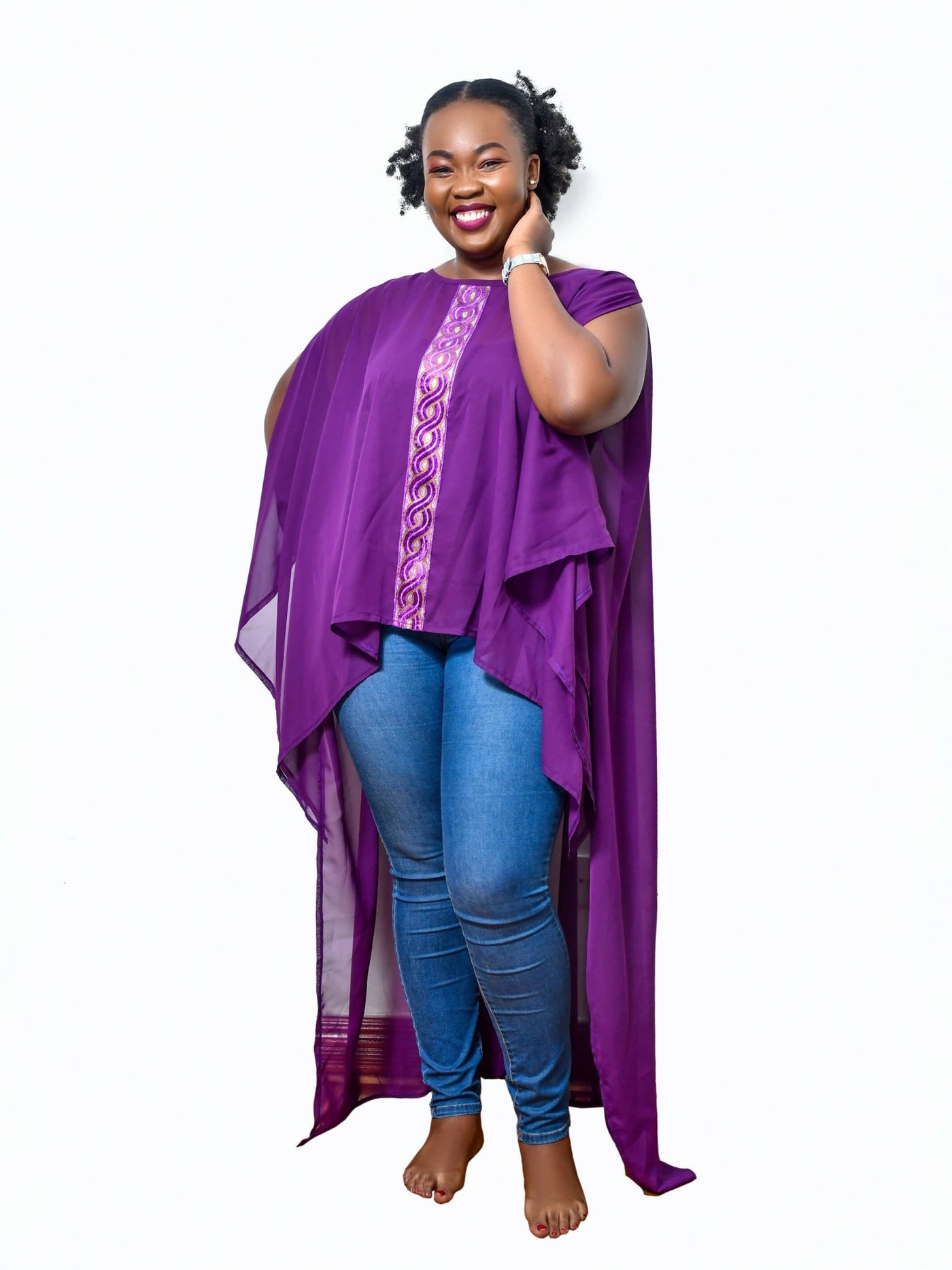 Shazi Afrika Kipusa Cover Up - Purple - Shopzetu