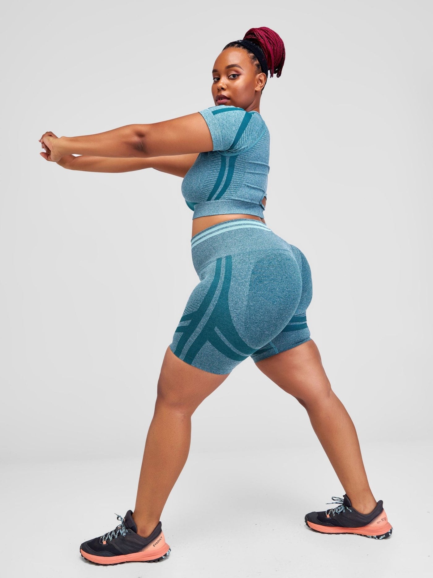 Ava Fitness Mindy Workout Short Set - Dark Green - Shopzetu