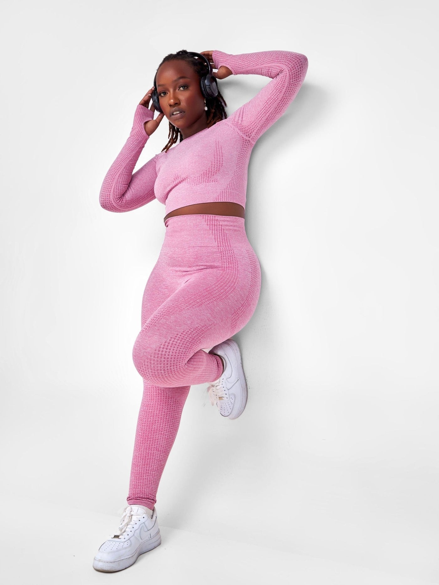 Ava Fitness Jasmina 5 Piece Set - Pink - Shopzetu