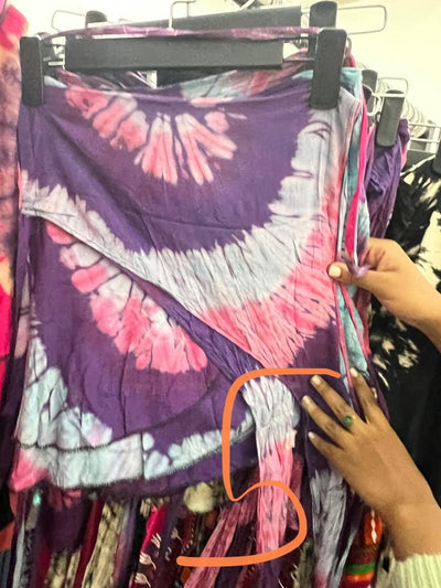 Sayuri Tie-Dye Halter Crop and Wrap Mini Skirt Set - Purple - Shopzetu