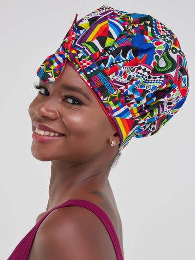 Nywele Chronicles Nile Headwrap - Pink / Orange Print - Shopzetu