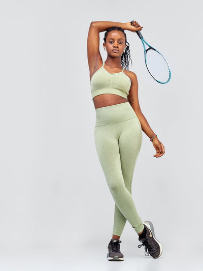 Ava Fitness Merlin 3 Piece Yoga Set - Lime Green - Shopzetu