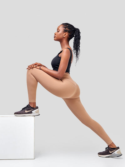 Ava Fitness Bella Workout Leggings - Cocoa - Shopzetu