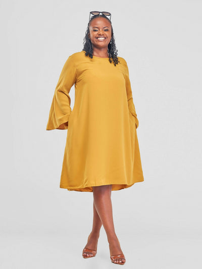 Salok Havilah Amira Shift Dress - Mustard - Shopzetu