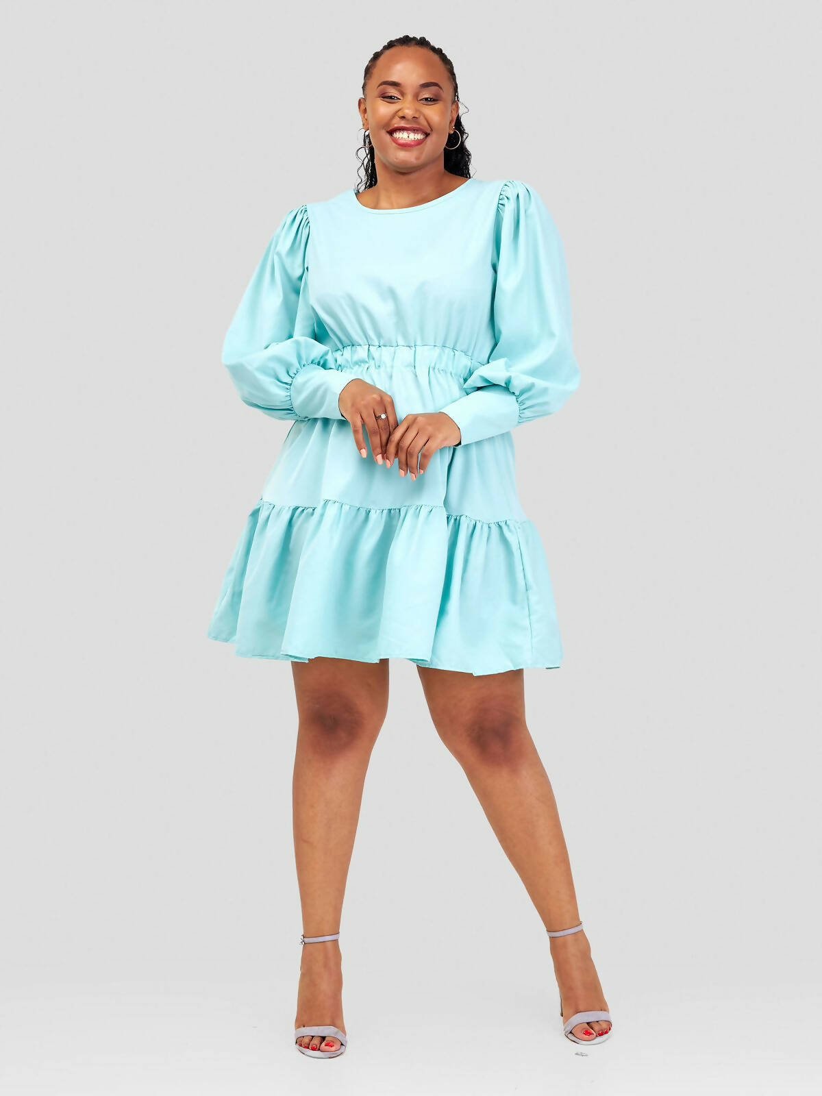 Stylish Sisters/Short and Mini Dress - Turquoise Blue - Shopzetu