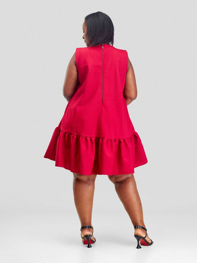 Hando Afrikan Designs Mwari Dress - Maroon - Shopzetu