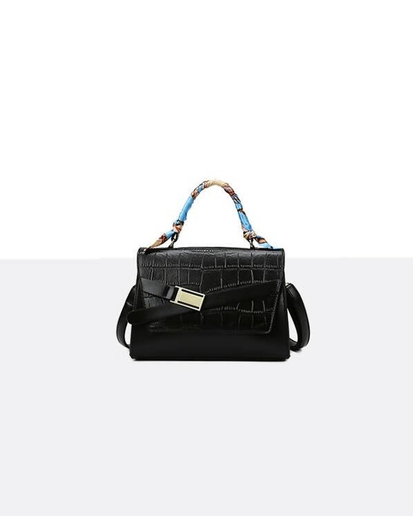 Slaks World Fashion Glamed Messanger Handbag - Black - Shopzetu