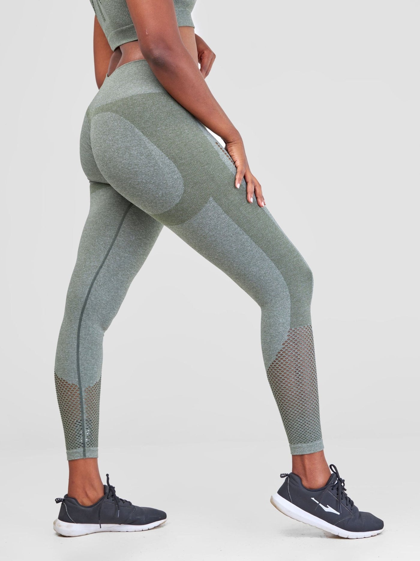 Ava Fitness Kira Pants Set - Army Green - Shopzetu