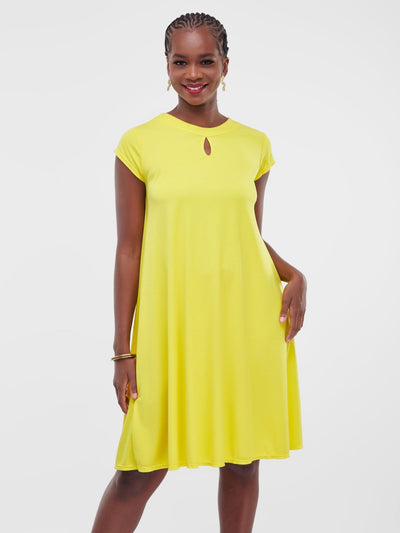 Vivo Sierra Tent Knee Length Dress - Yellow - Shopzetu