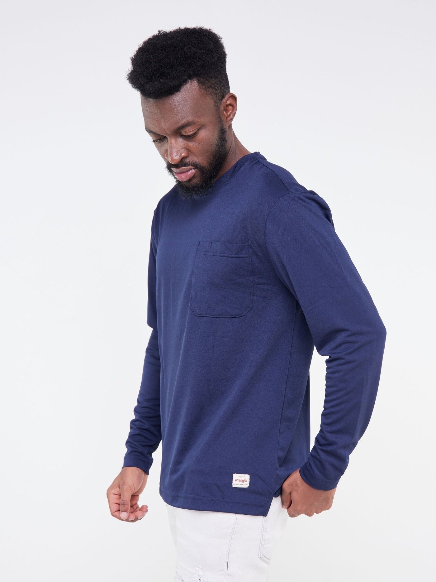 Alladin Wrangler Long Sleeve T-Shirt - 100% Polyester - Navy Blue - Shopzetu