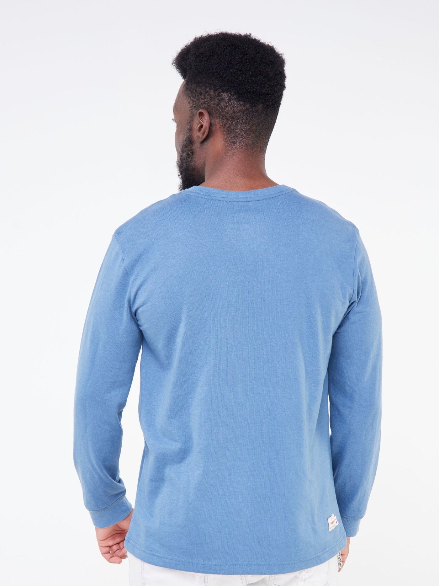 Alladin Wrangler Long Sleeve T-Shirt - 65% Polyester 35% Cotton - Stone Blue - Shopzetu