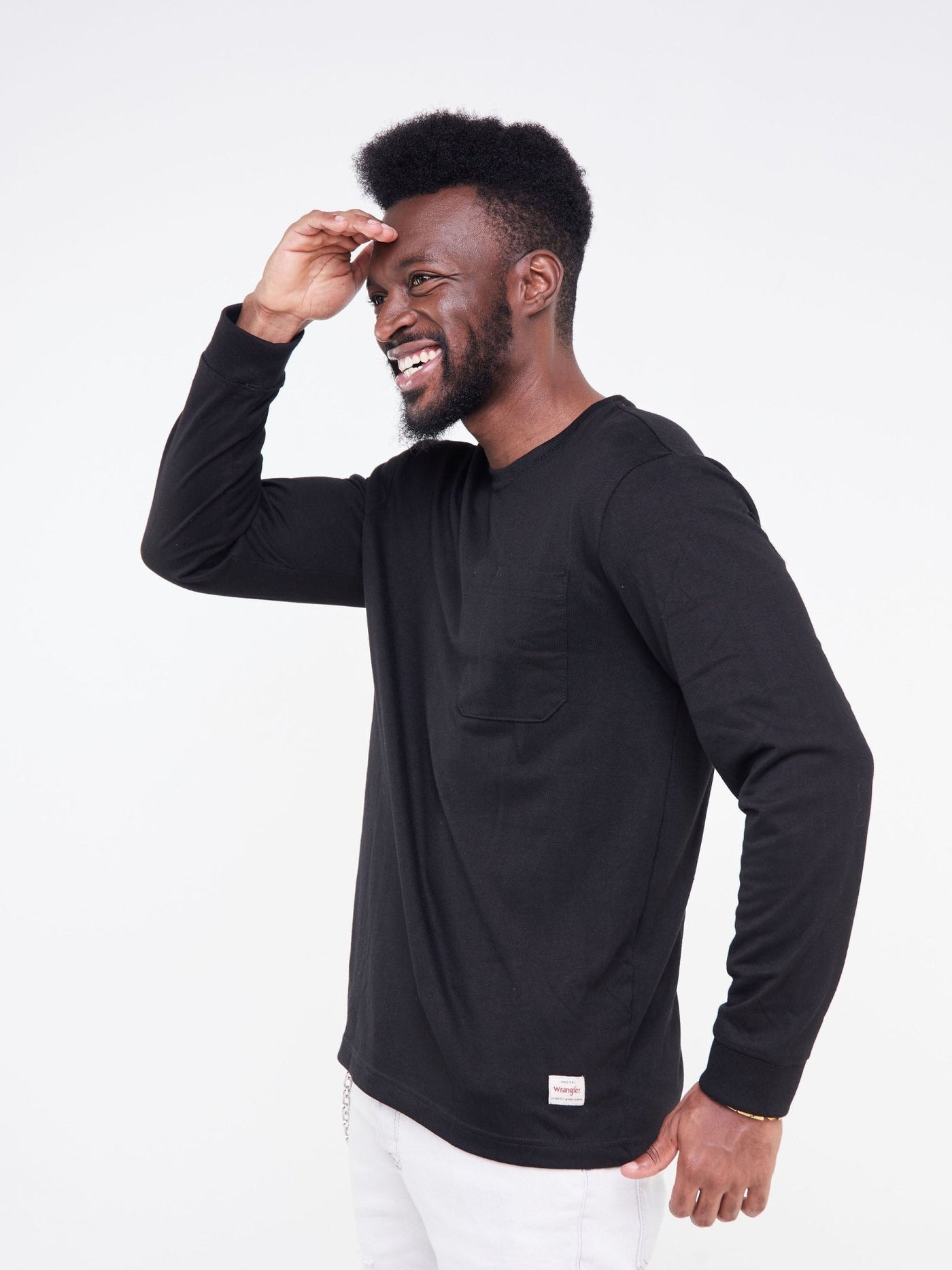 Alladin Wrangler Long Sleeve T-Shirt - 100% Polyester - Black - Shopzetu