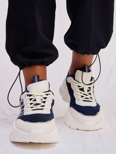 Ziatu Women's Bulk Sole Sneakers - Navy Blue - Shopzetu