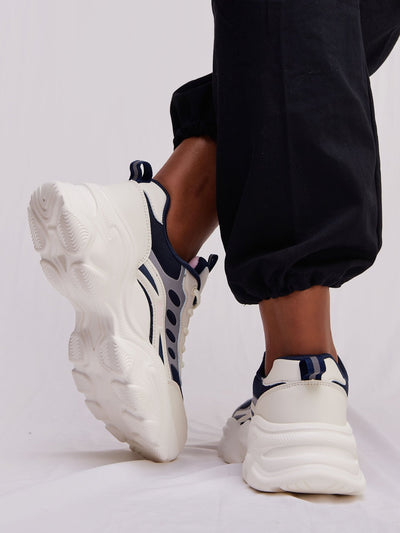 Ziatu Women's Bulk Sole Sneakers - Navy Blue - Shopzetu