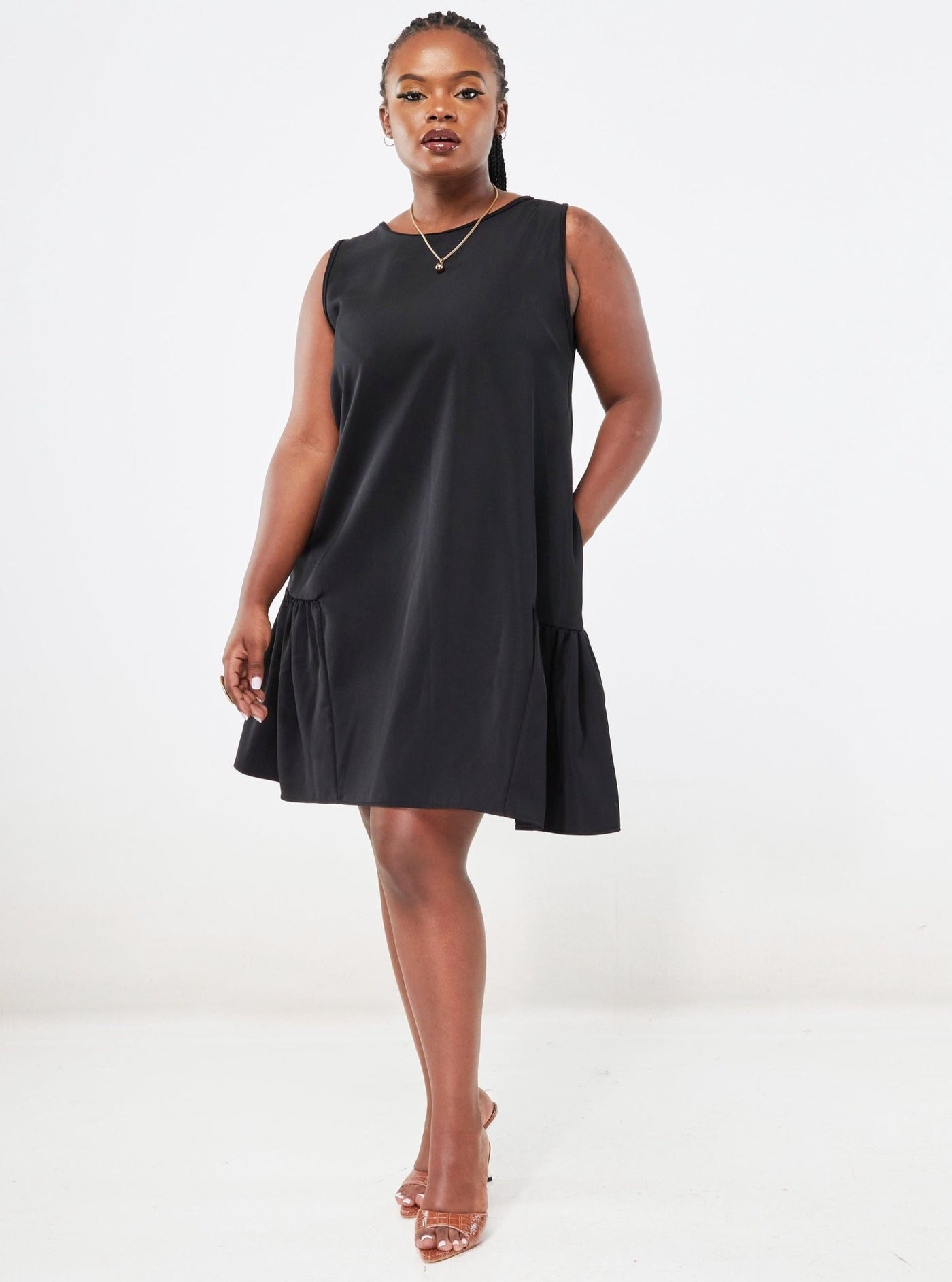Zia Africa Pretty In Black Shift Dress - Black - Shopzetu