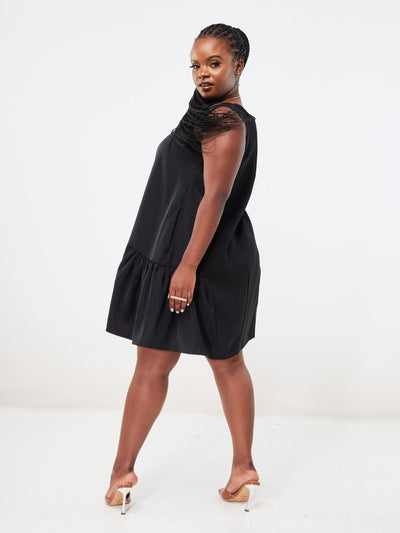 Zia Africa Pretty In Black Shift Dress - Black - Shopzetu