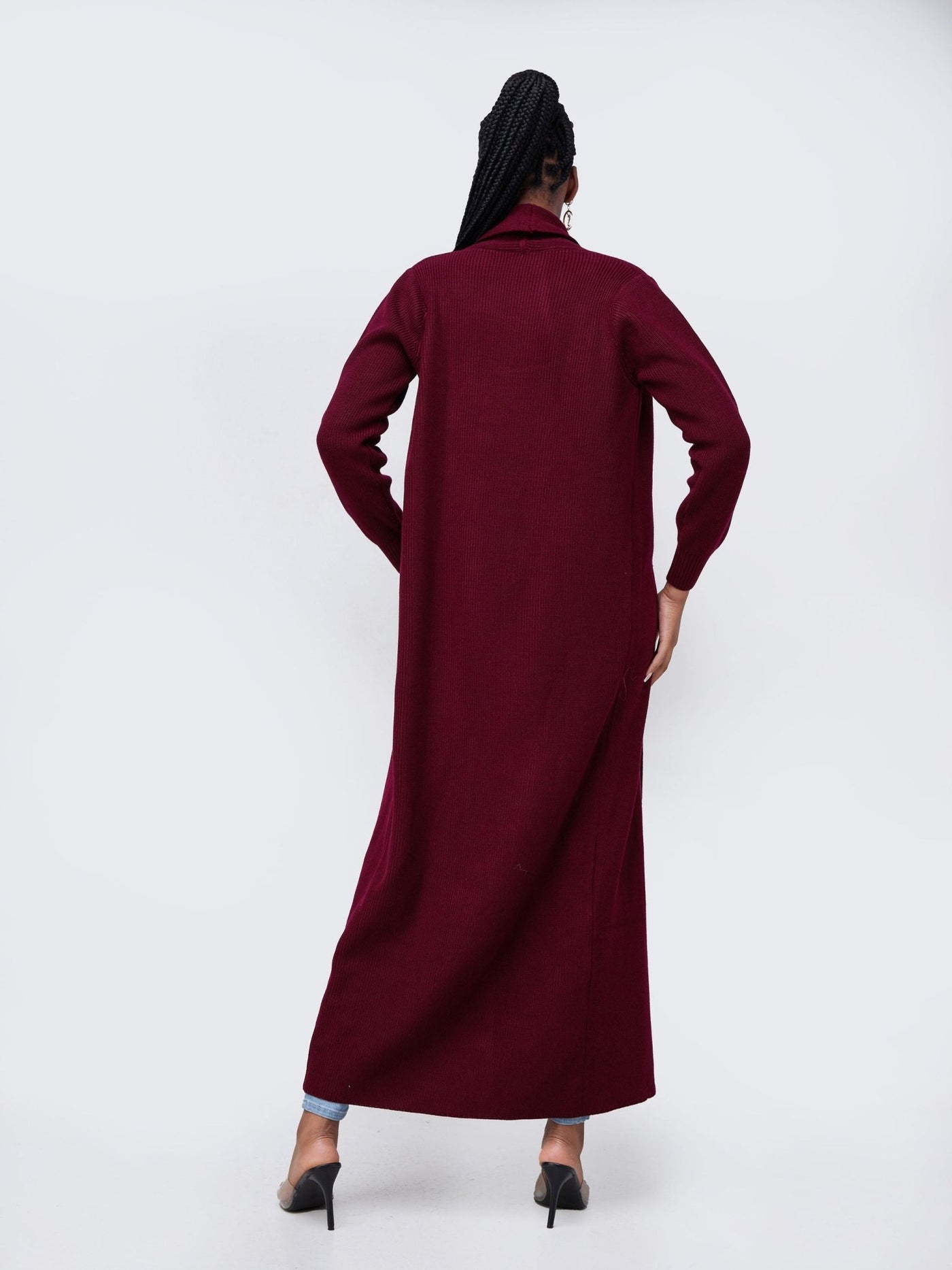 Vivo Long Sleeve Maxi Waterfall - Maroon - Shopzetu